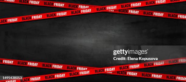ilustraciones, imágenes clip art, dibujos animados e iconos de stock de el concepto de ventas de temporada en un estilo moderno. black friday. fondo de descuento de hormigón abstracto creativo con cinta de barrera. - black friday
