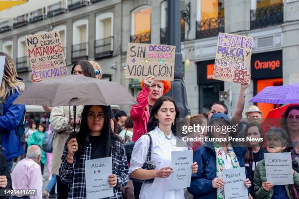 Several women protest during a rally for the 40 femicides in 2023 at Puerta del Sol, on 02 June, 2023 in Madrid, Spain. Since the beginning of the...