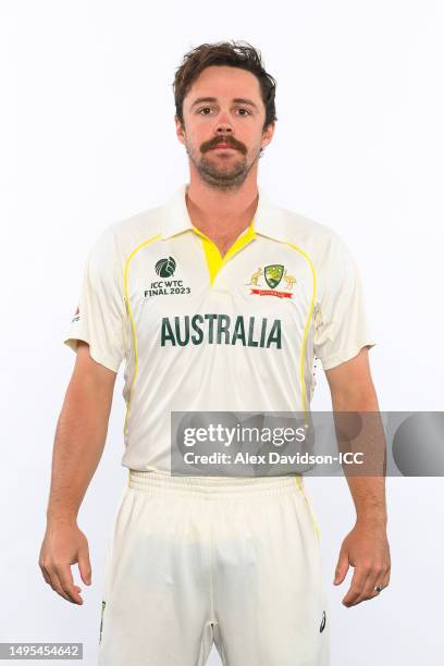 Travis Head of Australia poses for a portrait prior to the ICC World Test Championship Final 2023 at The Oval on June 02, 2023 in London, England.