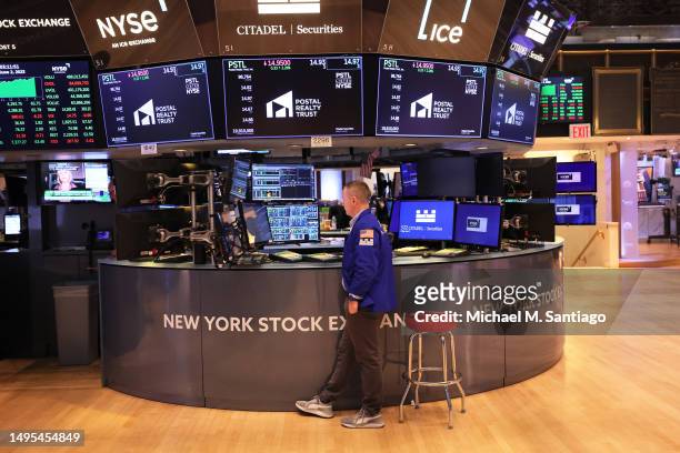 Traders work on the floor of the New York Stock Exchange during afternoon trading on June 02, 2023 in New York City. Markets closed on a high note...