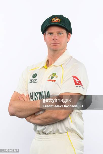 Steve Smith of Australia poses for a portrait prior to the ICC World Test Championship Final 2023 at The Oval on June 02, 2023 in London, England.