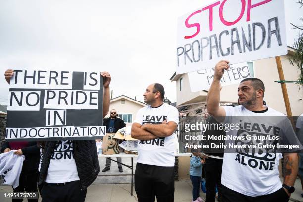 Los Angeles, CA Armenian parents and their supporters protest a Pride assembly at Saticoy Elementary School in North Hollywood on Friday, June 2,...