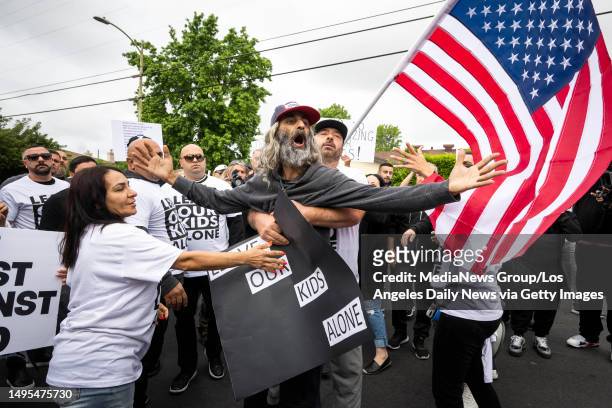 Los Angeles, CA Armenian parents and their supporters protest a Pride assembly at Saticoy Elementary School in North Hollywood on Friday, June 2,...