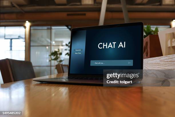 artificial intelligence web page on laptop - creativity word stock pictures, royalty-free photos & images