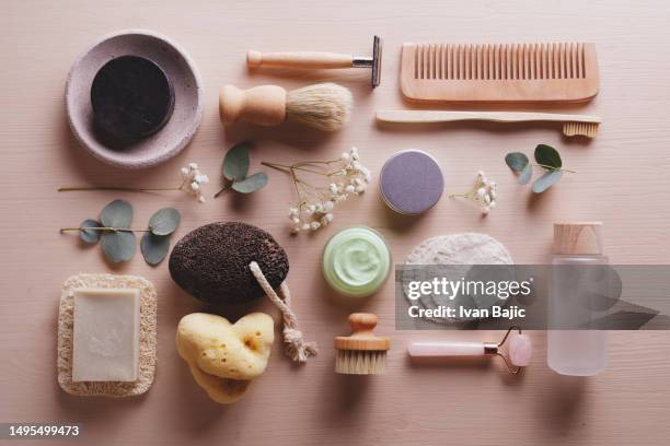 organic bath accessories - shaving brush stock pictures, royalty-free photos & images