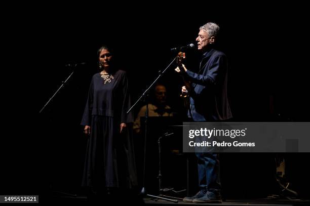 Chico Buarque performs at Sagres Campo Pequeno on June 02, 2023 in Lisbon, Portugal.