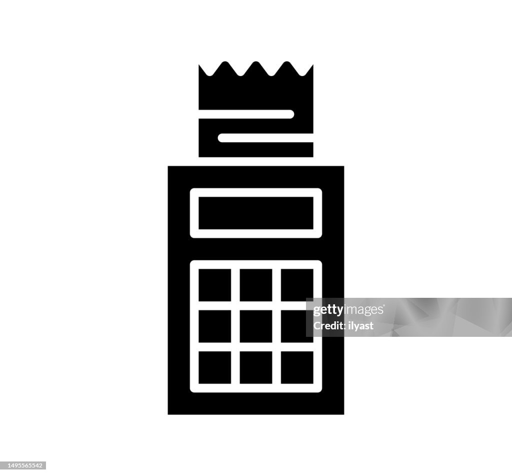 Calculating Black Filled Vector Icon