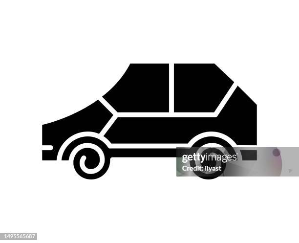 car sharing black filled vector icon - taxi logos stock illustrations