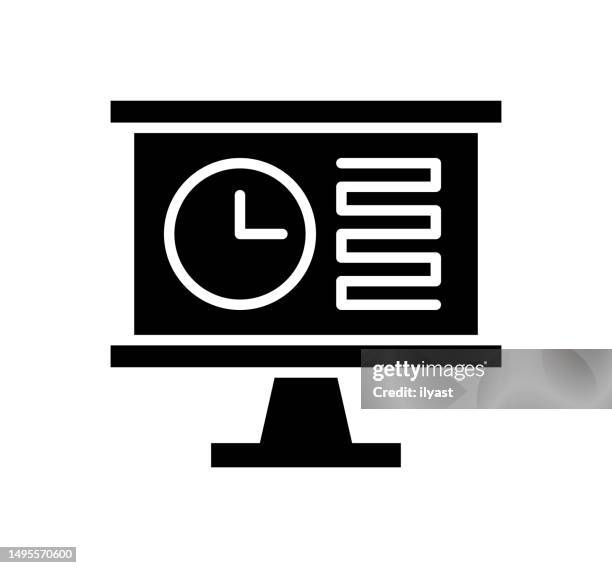 whiteboard black filled vector icon - storyboard stock illustrations