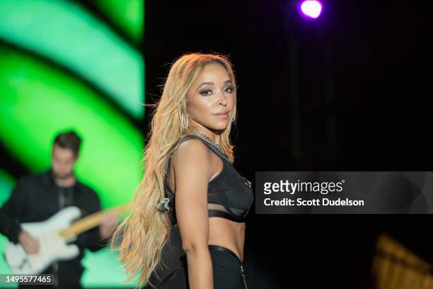 Singer Tinashe performs onstage during Outloud at WeHo Pride 2023 at West Hollywood Park on June 02, 2023 in West Hollywood, California.