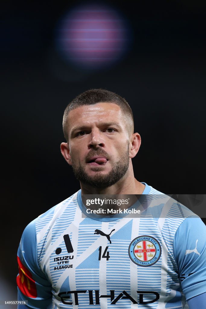 Valon Raca Valon Berisha of Melbourne City looks on before the 2023 A-League ...