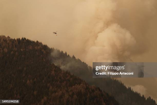 incendio boschivo in montagna - arson foto e immagini stock