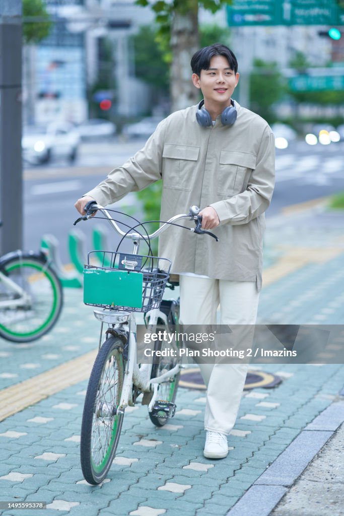 Republic of Korea, man, young man, outing, bicycle