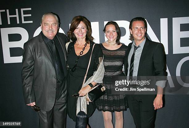 Actor Stacy Keach and family wife, Malgosia Tomassi, daughter Karolina Keach and son, Shannon Keach attend "The Bourne Legacy" New York Premiere at...