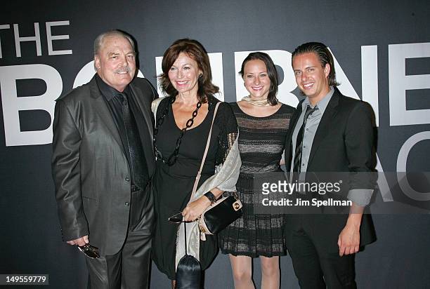Actor Stacy Keach and family wife, Malgosia Tomassi, daughter Karolina Keach and son, Shannon Keach attend "The Bourne Legacy" New York Premiere at...