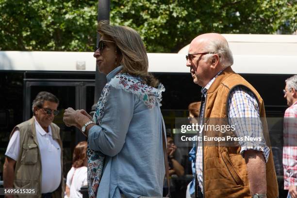 Couple walks through the city center on June 4 in Madrid, Spain. The population over 64 years of age in Spain now exceeds 20% of the total and...