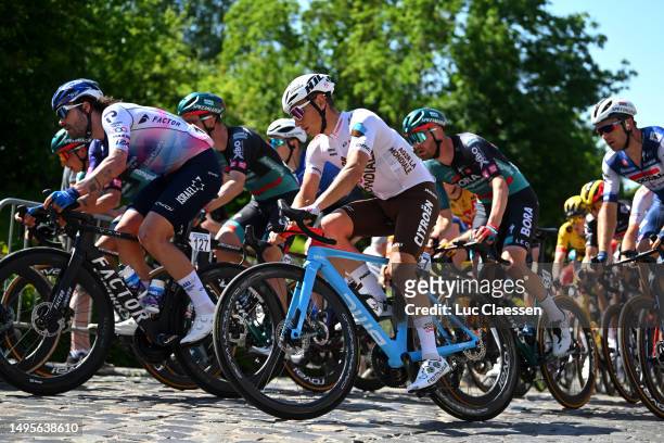 Clément Venturini of France and AG2R Citroën Team competes during the 16th Heylen Vastgoed Heistse Pijl 2023 a 198.7km one day race from Vosselaar to...