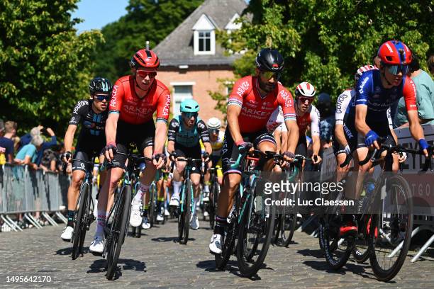 Matis Louvel of France and Nacer Bouhanni of France and Team Arkéa Samsic compete during the 16th Heylen Vastgoed Heistse Pijl 2023 a 198.7km one day...