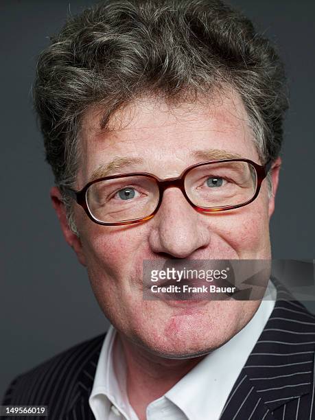 Writer and tv presenter Roger Willemsen is photographed for Sueddeutsche Zeitung magazine on June 24, 2010 in Munich, Germany.