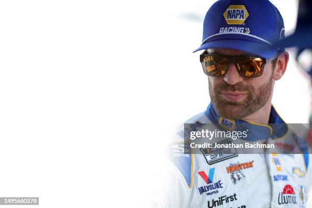 Corey LaJoie, driver of the NAPA Auto Parts Chevrolet, waits on the grid during practice for the NASCAR Cup Series Enjoy Illinois 300 at WWT Raceway...