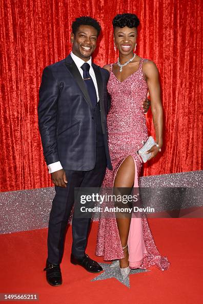 Dex Lee Partner Dex Lee and Miriam-Teak Lee attend The British Soap Awards 2023 on ...