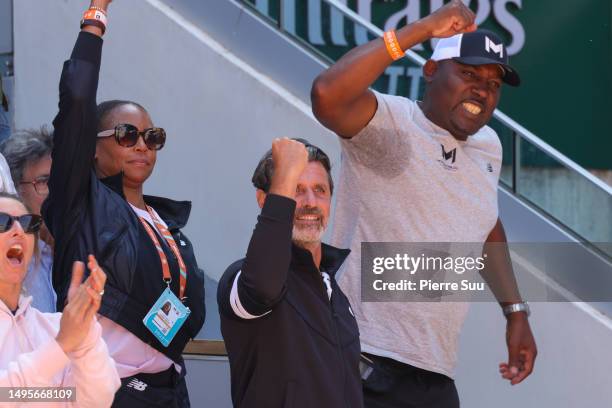 Candi Gauff,Patrick Mouratoglou and Corey Gauff attend the 2023 French Open at Roland Garros on June 03, 2023 in Paris, France.