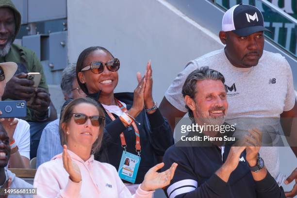 Candi Gauff,Patrick Mouratoglou and Corey Gauff attend the 2023 French Open at Roland Garros on June 03, 2023 in Paris, France.