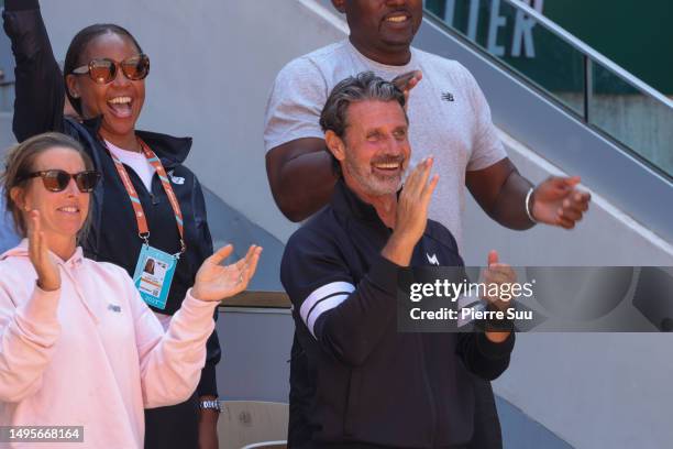 Candi Gauff and Patrick Mouratoglou attend the 2023 French Open at Roland Garros on June 03, 2023 in Paris, France.