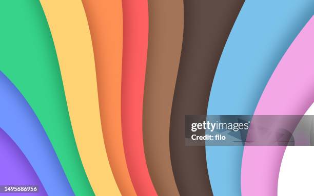 rainbow pride month layered design element - lgbtqia-history-month stock illustrations