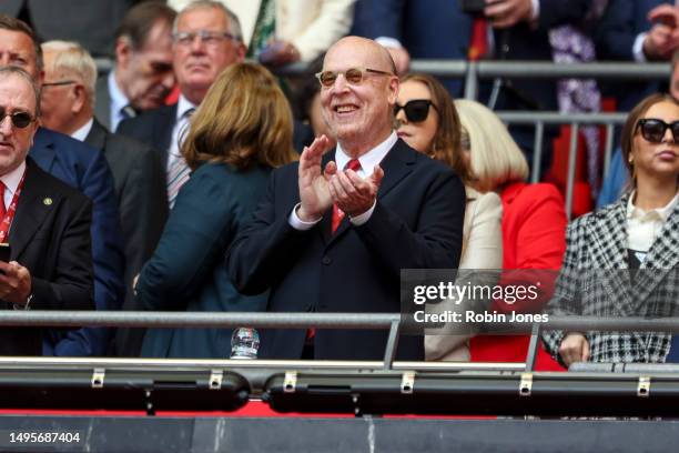 Manchester co-owner Avram Glazer during the FA Cup Final match between Manchester City and Manchester United at Wembley Stadium on June 03, 2023 in...