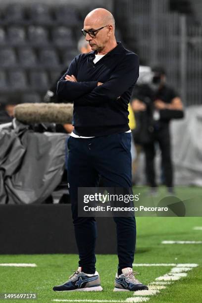 Davide Ballardini US Cremonese head coach during the Serie A match between US Cremonese and Salernitana at Stadio Giovanni Zini on June 03, 2023 in...