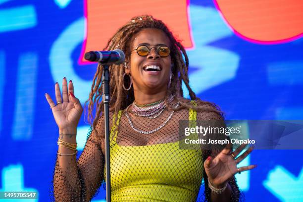 Kelis performs at the Mighty Hoopla Festival 2023 at Brockwell Park on June 03, 2023 in London, England.