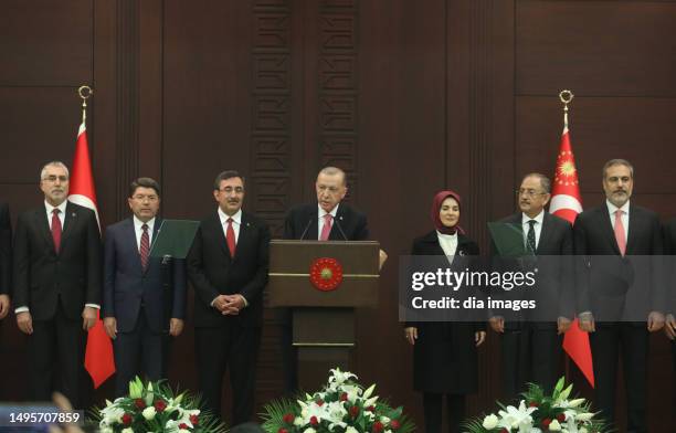 Recep Tayyip Erdoğan's cabinet announced on June 3, 2023 in Ankara, Türkiye. The new cabinet consists of Deputy President Cevdet Yılmaz, Minister of...