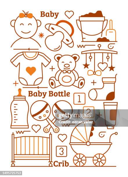 baby related design. the design is editable and the color can be changed. modern vector templates for brochure, cover, flyer and annual report. - baby bath stock illustrations