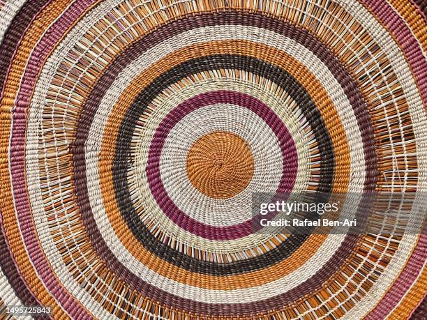 aboriginal woven basket background - pacific culture stock pictures, royalty-free photos & images