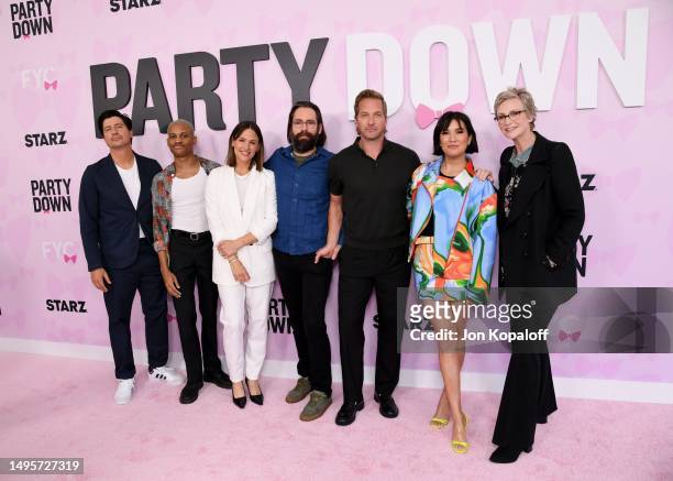Ken Marino, Tyrel Jackson Williams, Jennifer Garner, Martin Starr, Ryan Hansen, Zoe Chao and Jane Lynch attend STARZ's "Party Down" Season 3 FYC...