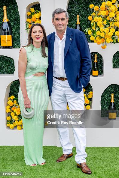 Anne-Sophie Stock and Jean-Marc Gallot attend the 2023 Veuve Clicquot ...