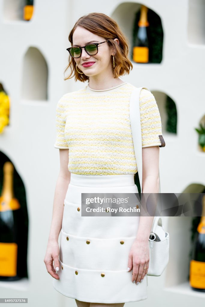 Emma Stone Wears Louis Vuitton at 2023 Veuve Clicquot Polo Classic