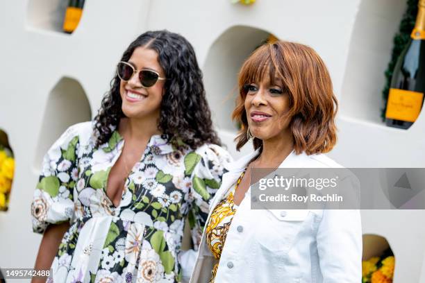 Mackenzie Schwab and Gayle King attend the 2023 Veuve Clicquot Polo Classic at Liberty State Park on June 03, 2023 in Jersey City, New Jersey.