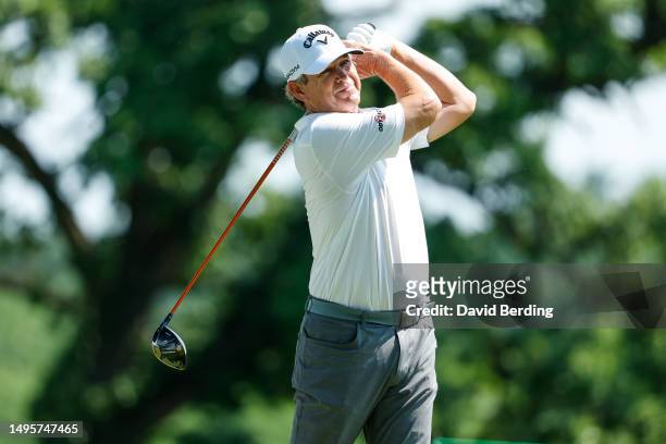 Lee Janzen of the United States plays his shot form the third tee during the second round of the Principal Charity Classic at Wakonda Club on June 3,...