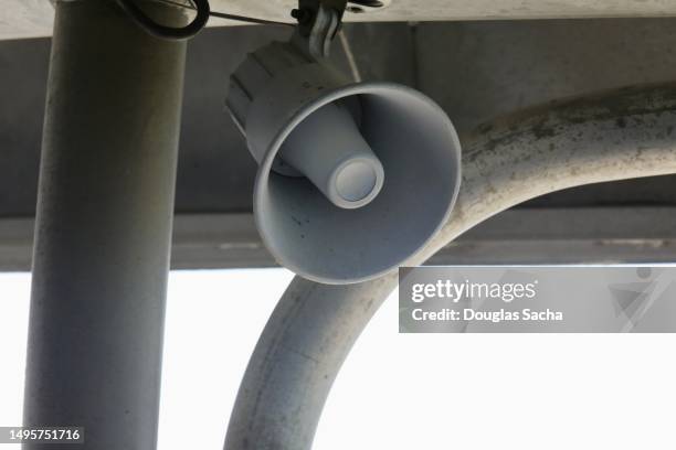load speaker for public service messages and alarms - lautsprecheranlage stock-fotos und bilder