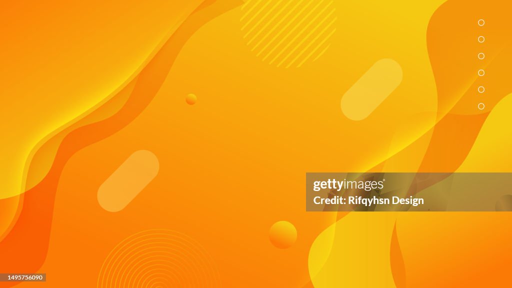 Colorful orange and yellow gradient waves background. Modern futuristic gradient orange abstrac fluid shape background. Summer orange gradient waves wallpaper.