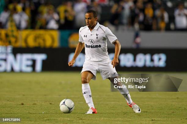 Andros Townsend of Tottenham Hotspur in action during the international friendly match against the Los Angeles Galaxy at The Home Depot Center on...