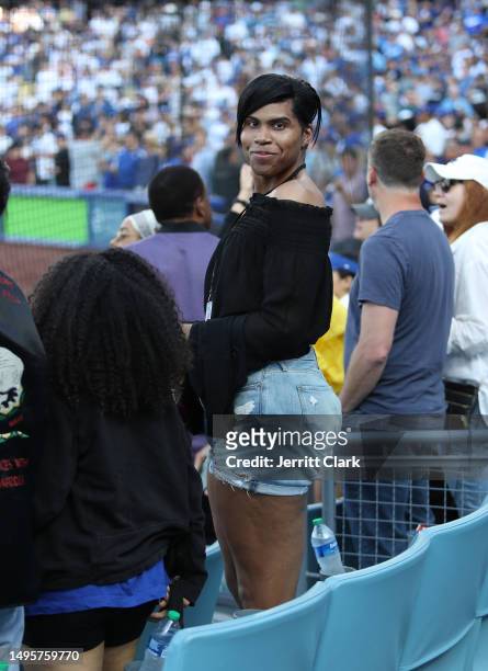 Johnson attends the Los Angeles Dodgers Game at Dodger Stadium on June 03, 2023 in Los Angeles, California.