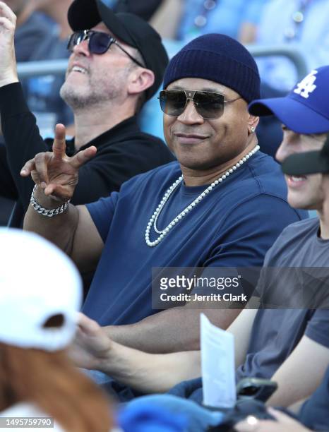 Cool J attends the Los Angeles Dodgers Game at Dodger Stadium on June 03, 2023 in Los Angeles, California.