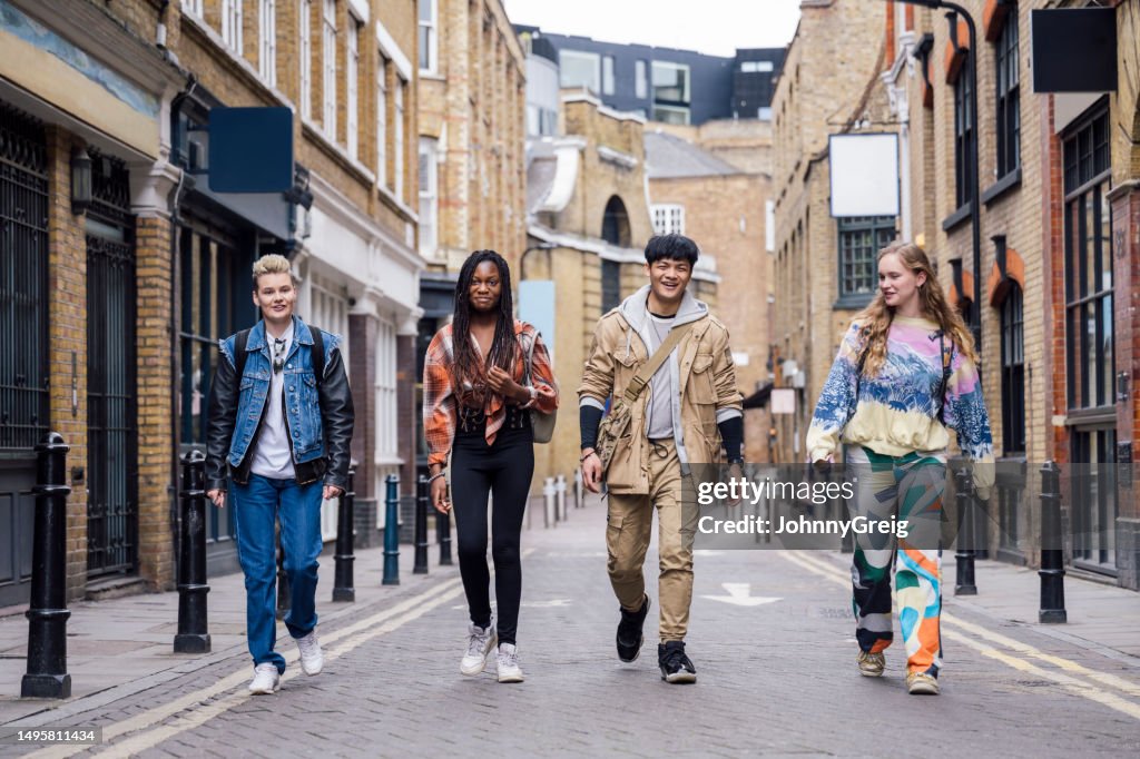Diverse group exploring London’s East End