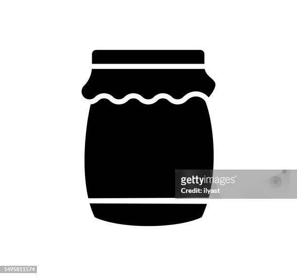 honey jar black filled vector icon - sugar honey stock illustrations
