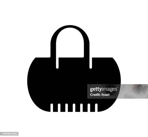 hand bag black filled vector icon - handbag icon stock illustrations