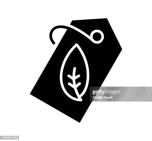 bildbanksillustrationer, clip art samt tecknat material och ikoner med green label black filled vector icon - miljöfrågor