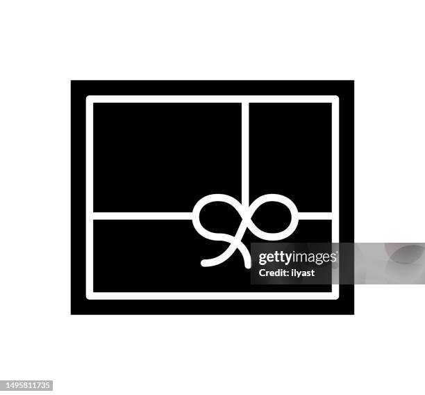 gift box black filled vector icon - taking a bow stock illustrations